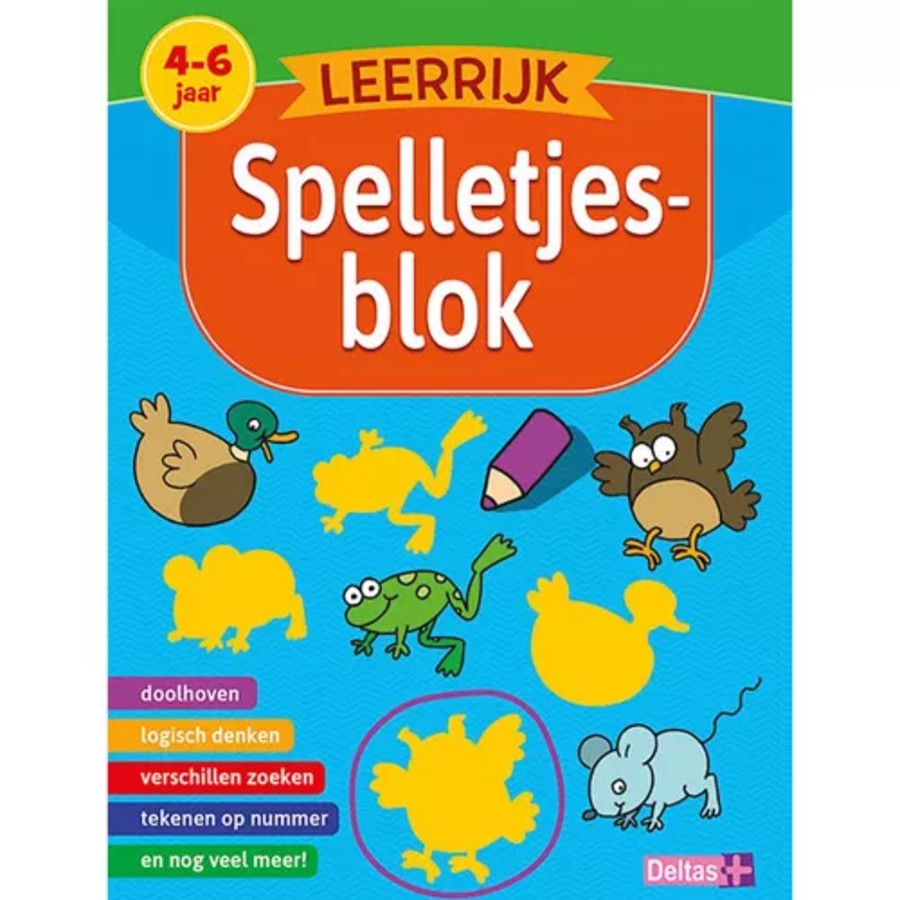 Kinderboeken deltas  | Uitgeverij Deltas Leerrijk Spelletjesblok - 4-6 Jaar